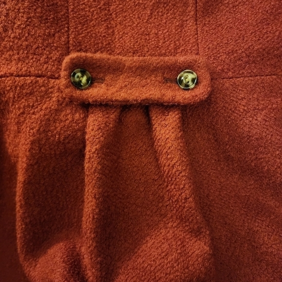 Apt 9 Wool Blend Rust Pea Coat Faux Fur Trim Women's 1X Plus Size Elegant EUC - Picture 8 of 16